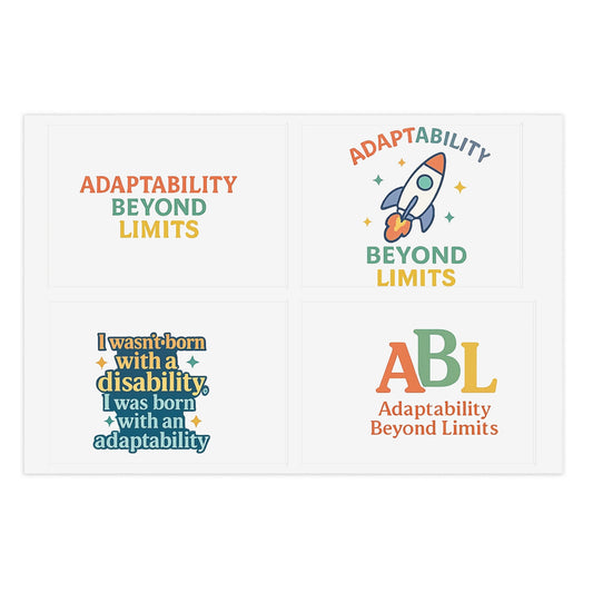 Adaptability Beyond Limits Sticker Sheet | Disability Pride Designs
